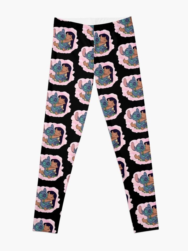 Lilo Stitch Hug Art  Leggings