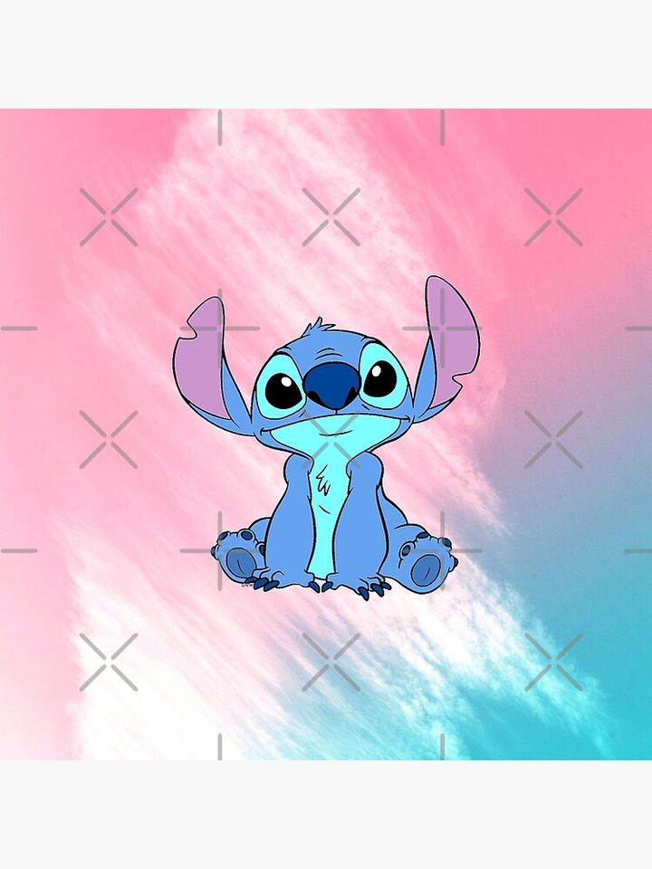 Colorful stitch  multi colors cartoon animation Premium Matte Vertical Poster