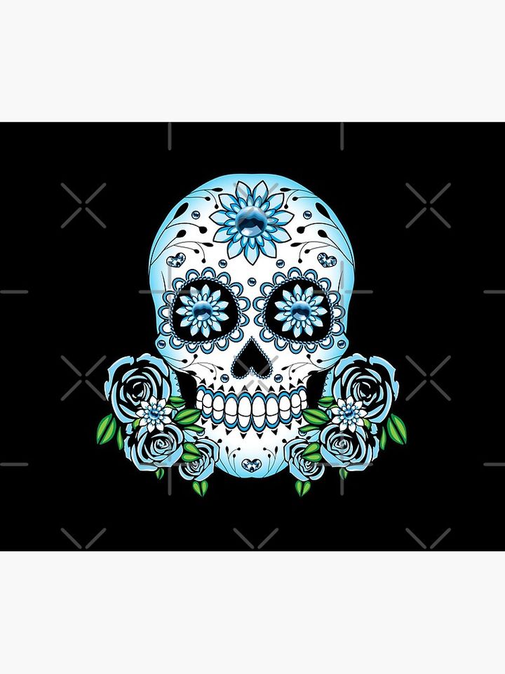 Mexican skull blue Duvet Cover