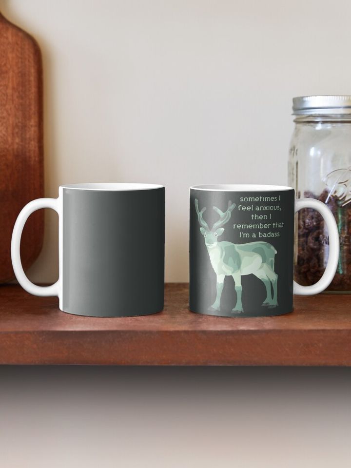Anxious Caribou Coffee Mug, Animal Mug