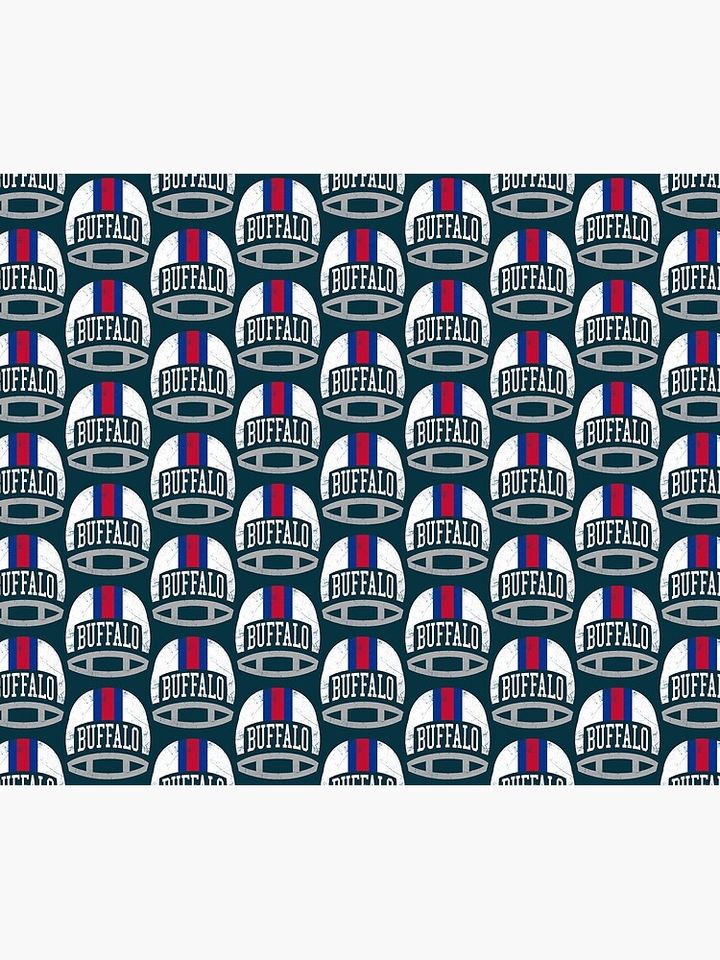 Buffalo Retro Helmet - Blue   Throw Blanket