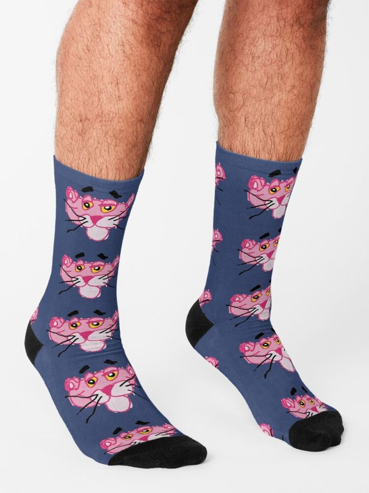 Pink Panther (blue background) Socks