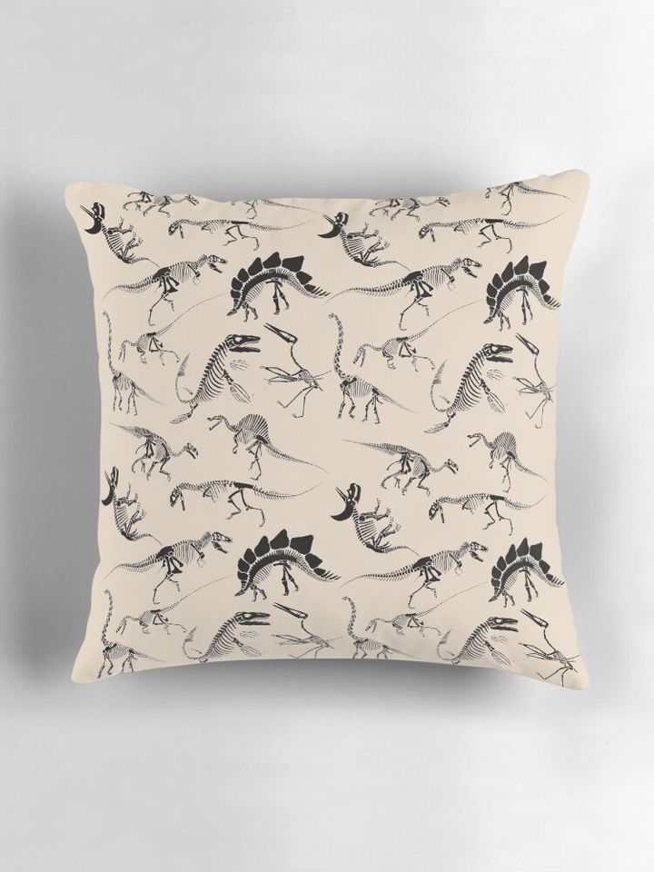 Dinosaur Skeleton Diagrams Pillow