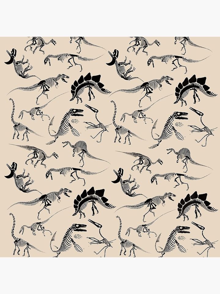 Dinosaur Skeleton Diagrams Pillow