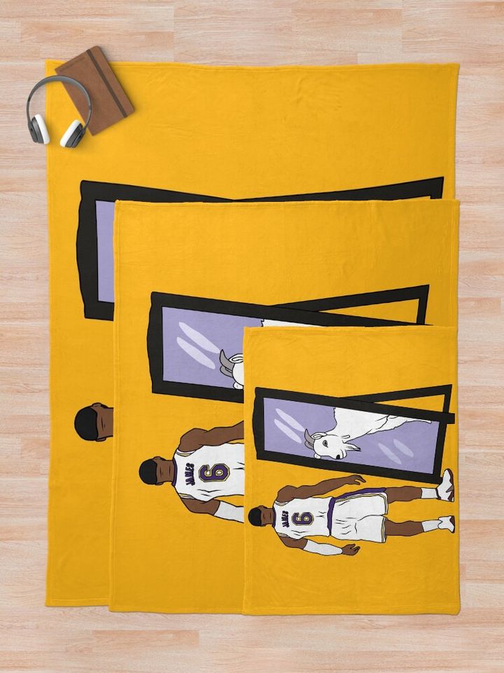 LeBron James Mirror GOAT (LA #6) Throw Blanket, Gift for Fan