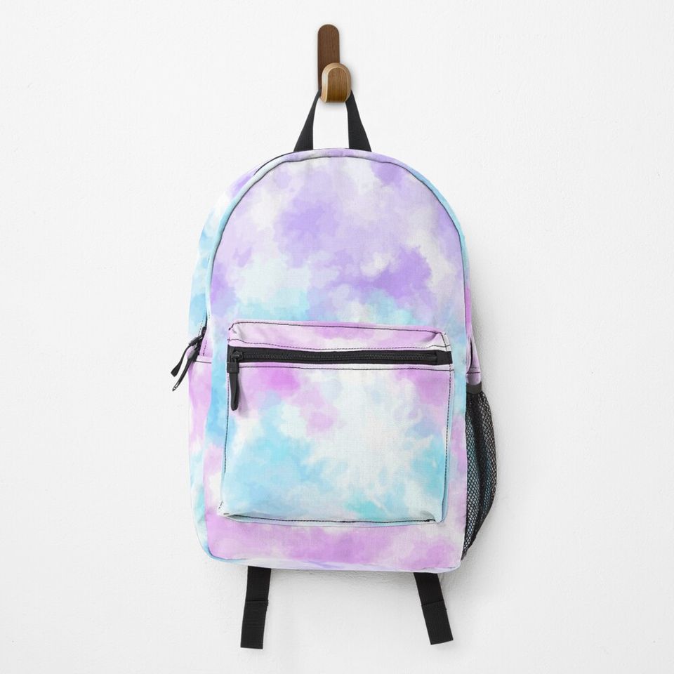 Tye Dye Cotton Candy Blue Pink Purple Pastels Pattern Backpack
