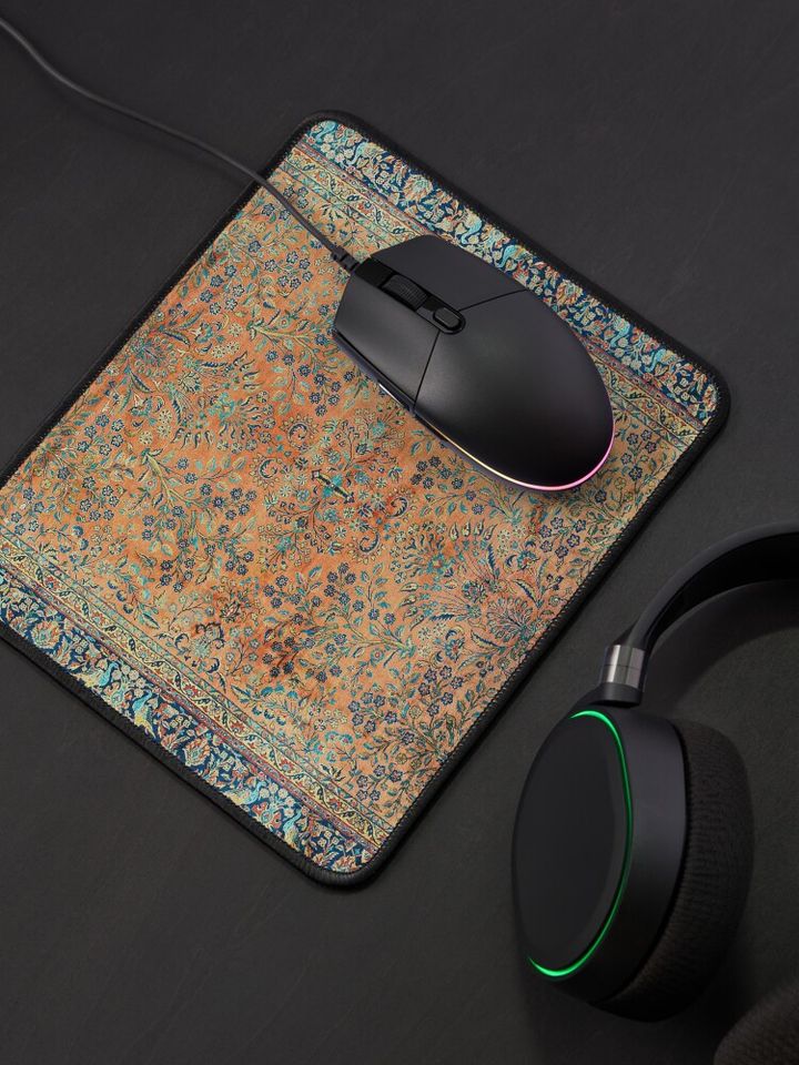Manchester Kashan Floral Persian Carpet Print Mouse Pad