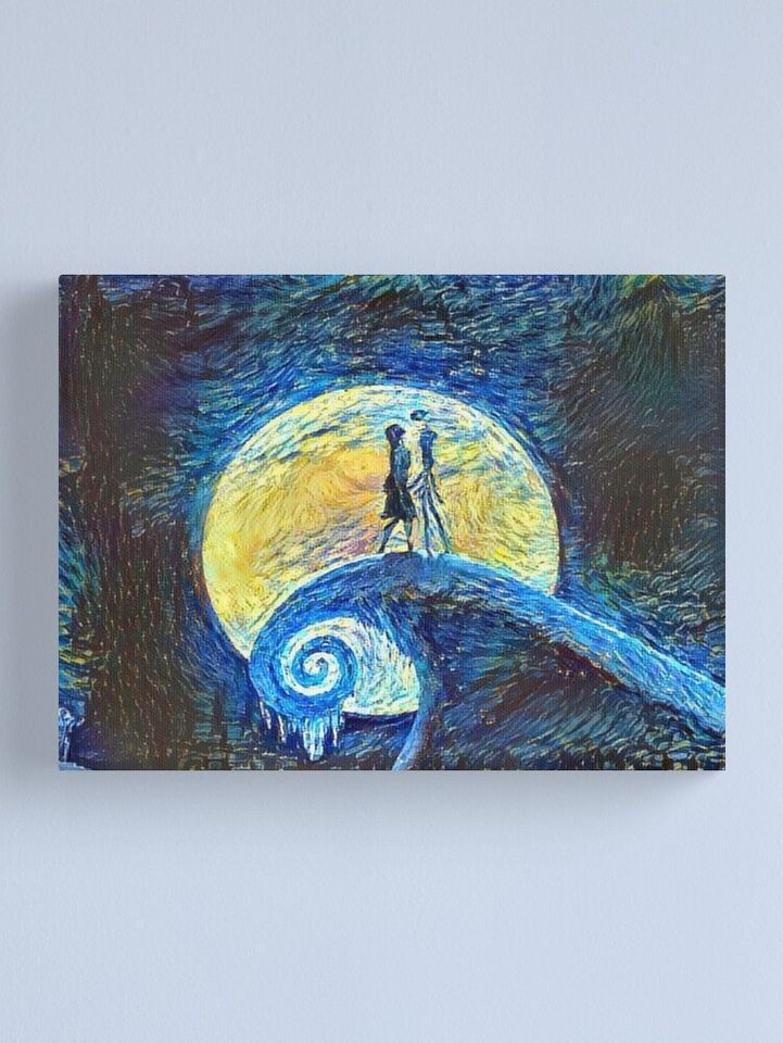 Jack and Sally's Starry Night Canvas