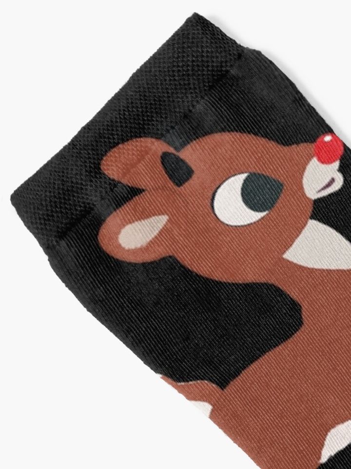 Classic Rudolph and Clarice Christmas Red Nose Reindeer Socks
