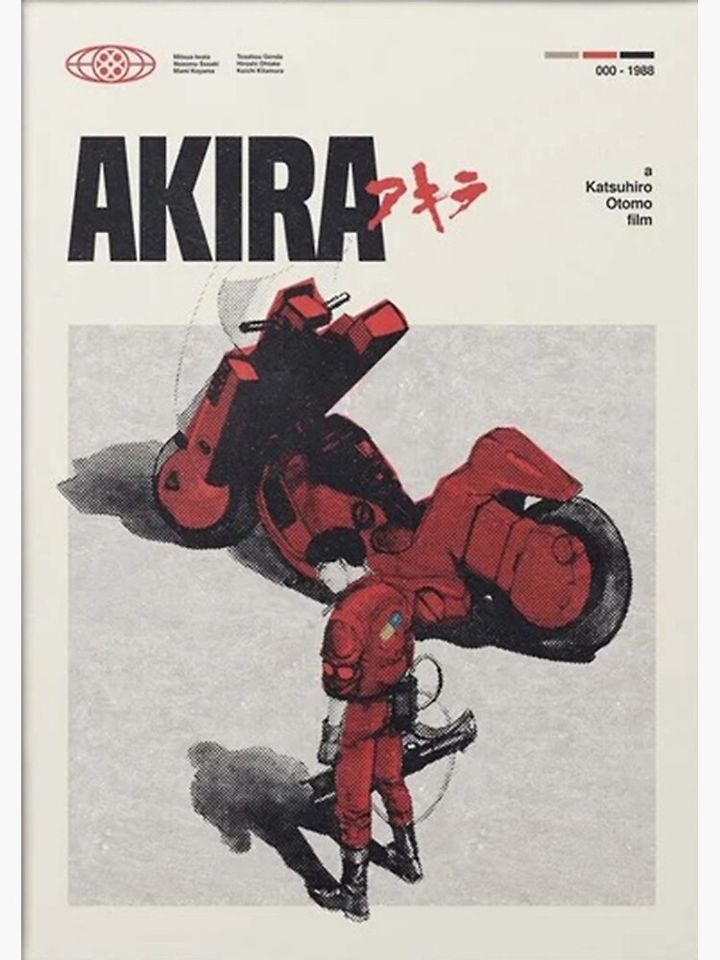 Akira Mid-Century Poster Minimalist Movie Poster Premium Matte Vertical Poster