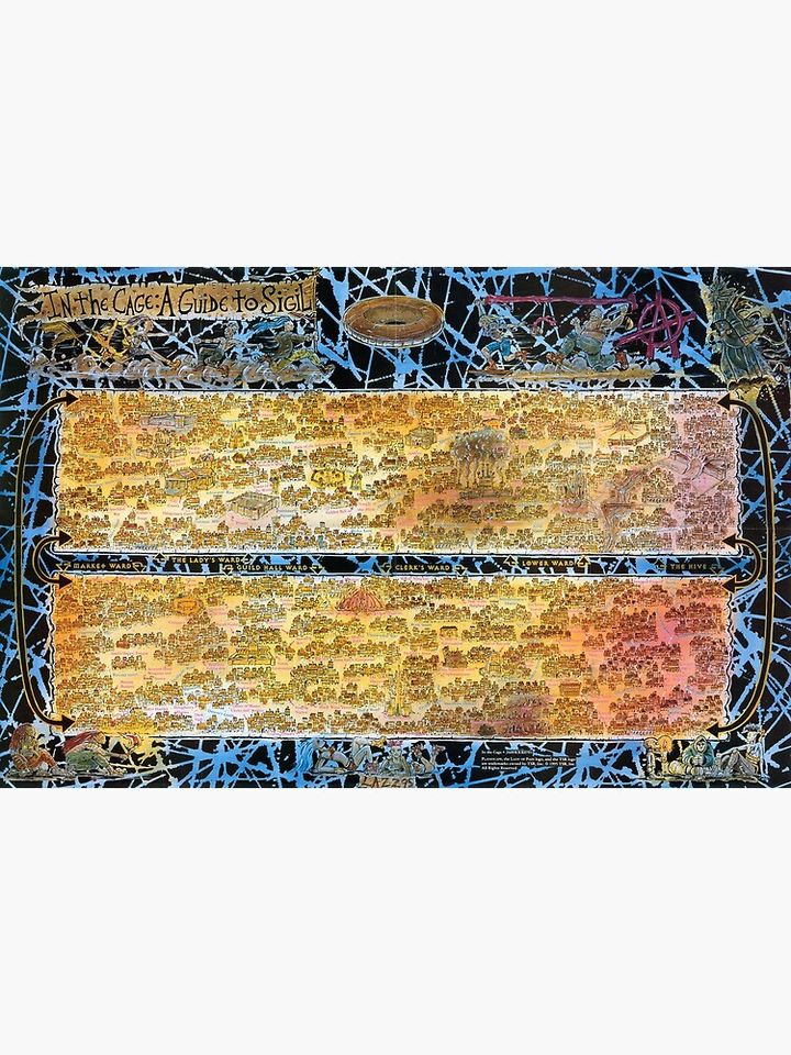 In The Cage: A guide to Sigil (Dungeons and Dragons Map) Premium Matte Vertical Poster