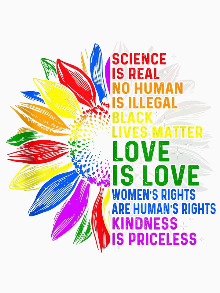 Science Is Real Black Lives Matter Rainbow LGBT Pride Gay Tank Top Racerback Tank Top