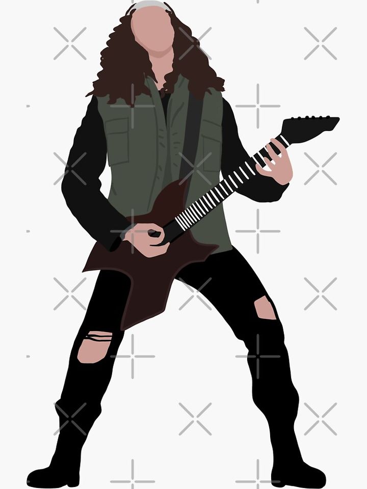 Eddie playing guitar  Sticker
