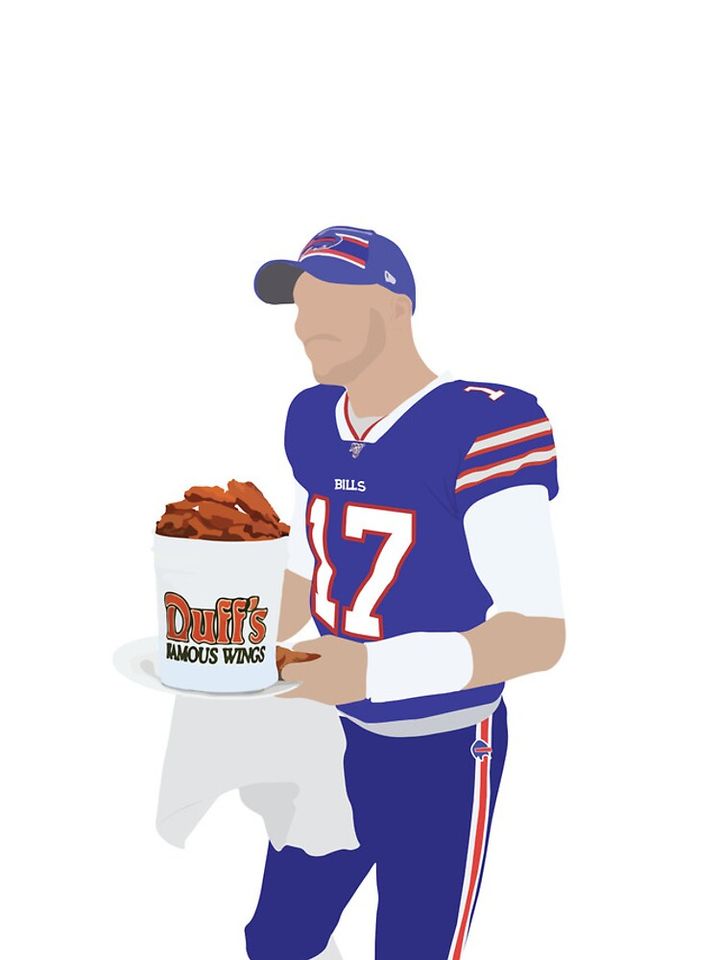 Josh Allen, Buffalo Bills, Duff's Chicken Wings Sticker iPhone Case