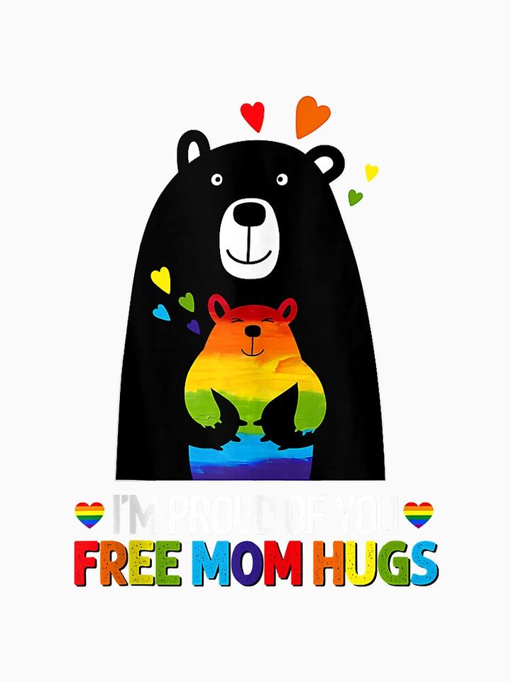 Gay Pride Proud Of You Free Mom Hugs LGBT Mama Bear LGBTQ Tank Top