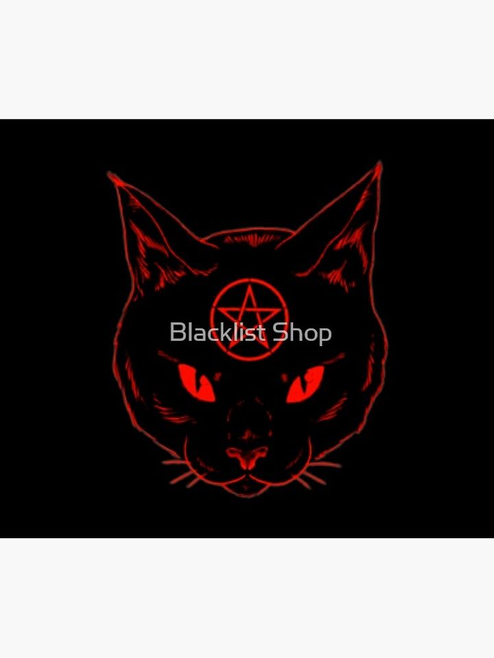 satanic black cat Tapestry