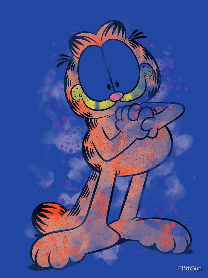 Garfield Watercolor Paint Splatter Zipped Hoodie