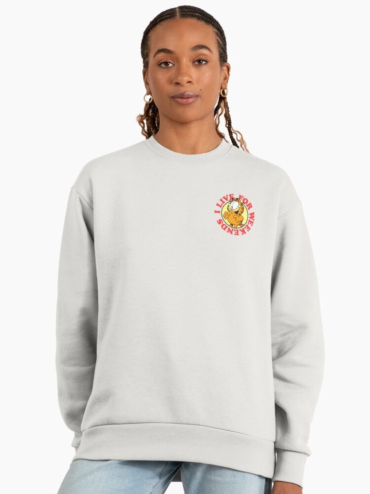 Garfield I Live For Weekends Garfield Pocket Premium Sweatshirt
