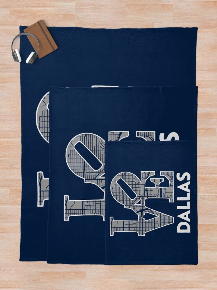 Love Dallas City Map Dallas Throw Blanket