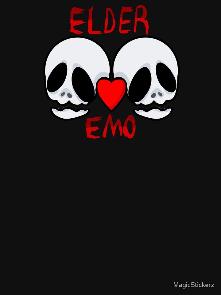 Elder Emo Skulls Illustration Transparent Unisex T-Shirt