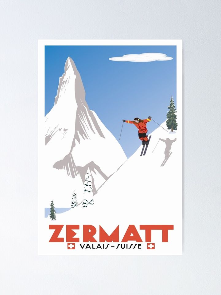 Zermatt, Valais, Switzerland,Ski Poster Poster