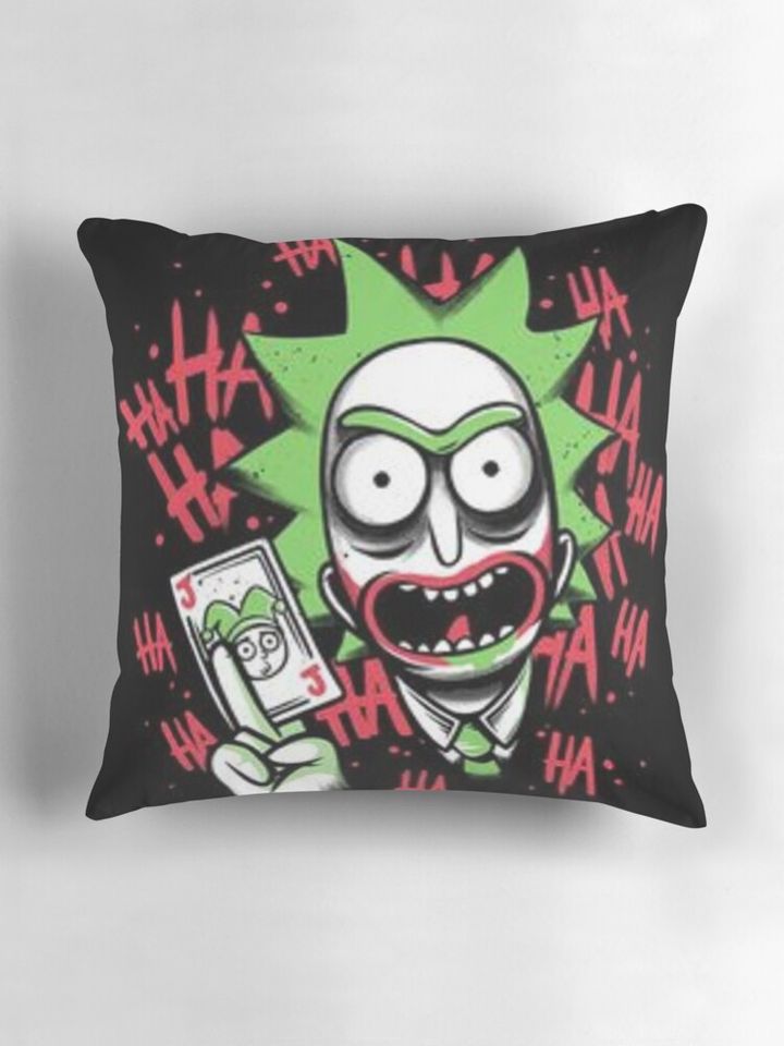 Rick and Rickandmorty Joker  Throw Pillow