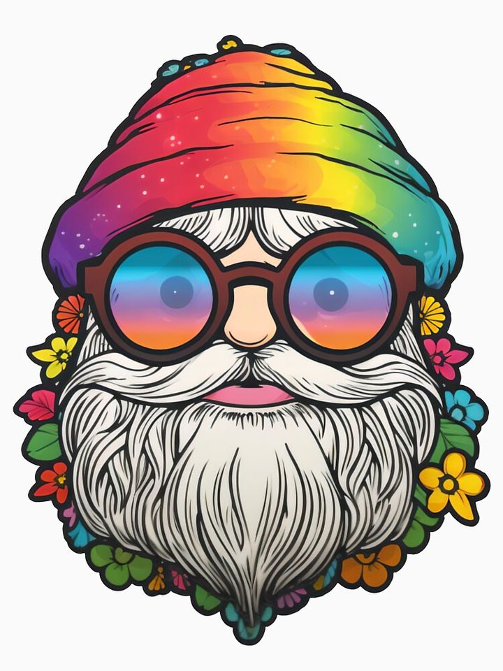 Hippie Gnome Rainbow Colorful Trippy T-Shirt