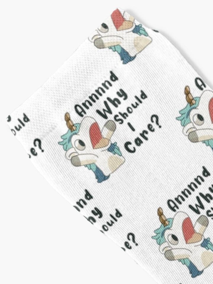BlueyDad And Why Should I Care Funny Unicorn  Socks