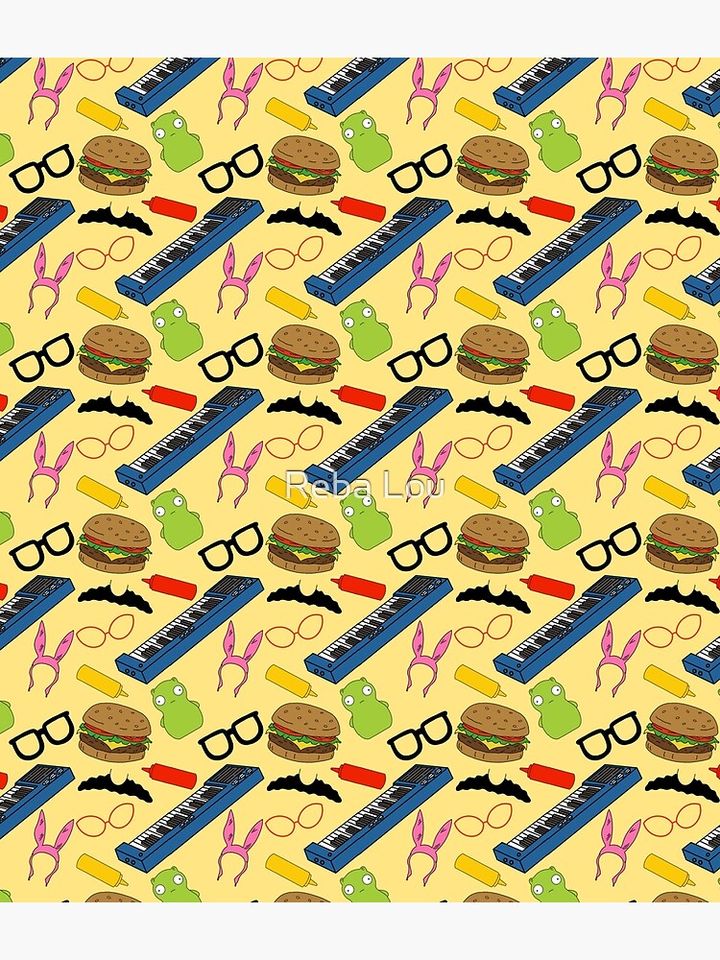 Bobs Burgers Inspired Pattern (Yellow) Backpack