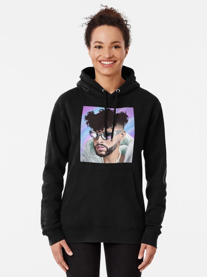 Bad Bunny graphic pullover hoodie
