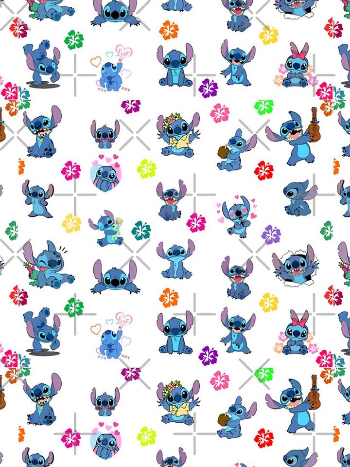 Stitch Hawaiian Flowers iPhone Case