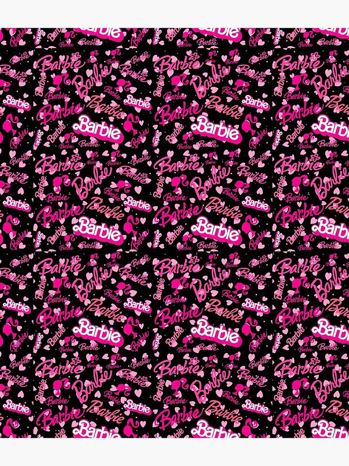 All Barbie Logo Collage Pattern Art Black Background Backpack