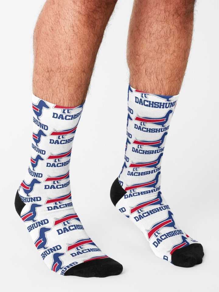 Buffalo Bills Dachshund Socks, Gift For Fan