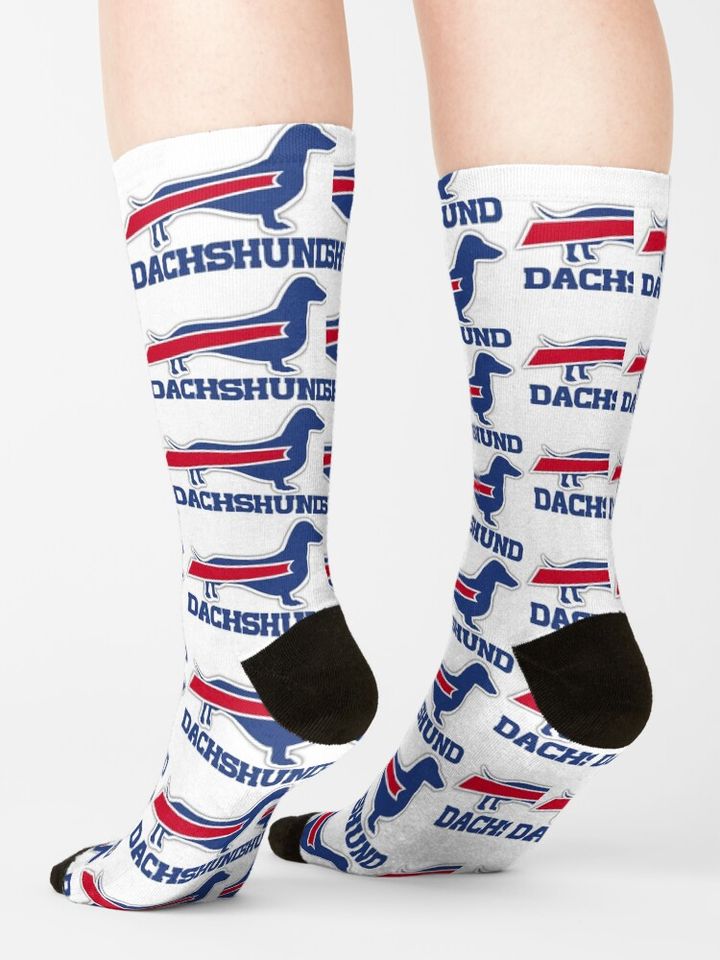 Buffalo Bills Dachshund Socks, Gift For Fan