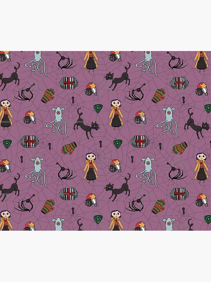 Purple Coraline Pattern Throw Blanket