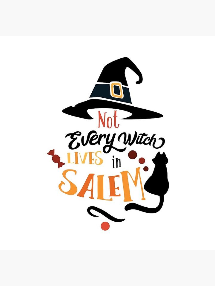 Not Every Witch Lives In Salem Funny Halloween Pillow