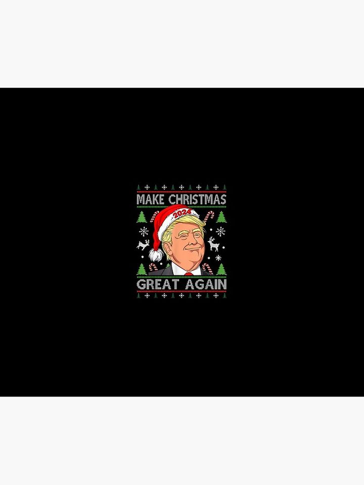 Funny T.r.u.m.p 2024 Make Christmas Great Again Ugly Sweater Throw Blanket