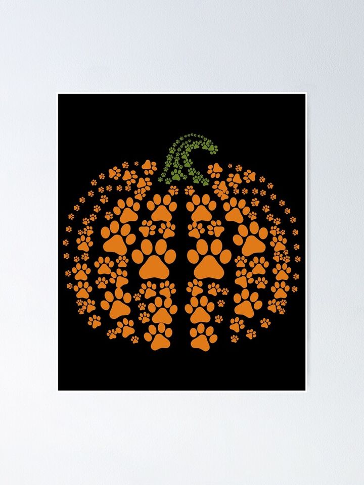Pumpkin Halloween Funny Dog Cat Pumpkin Poster