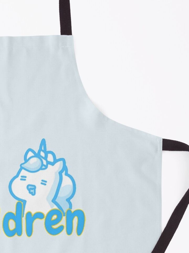 Creepy Unicorn eats children Unicorse blue Apron