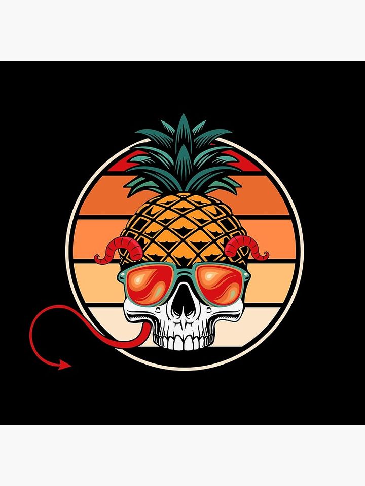 Pineapple Skull Halloween Funny Pineapple Lover Pillow