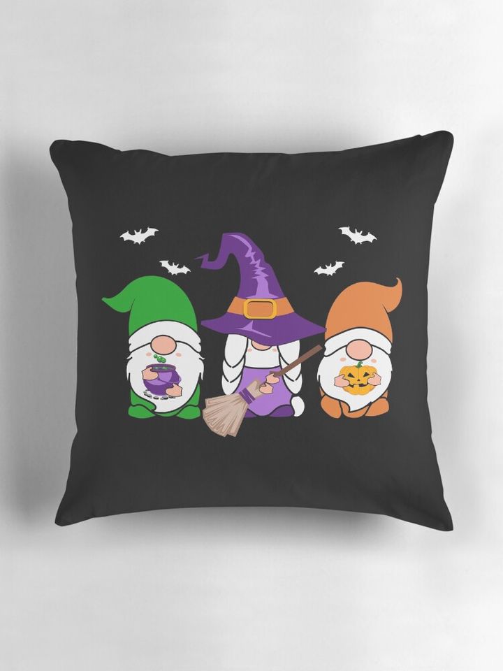 Gnomes Witch Funny Gnomes Halloween Pillow