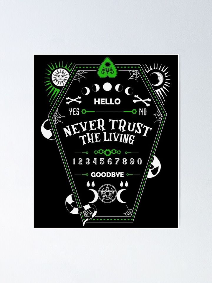 Never Trust The Living Funny Halloween Poster