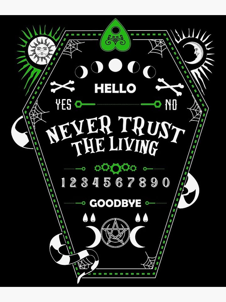 Never Trust The Living Funny Halloween Poster
