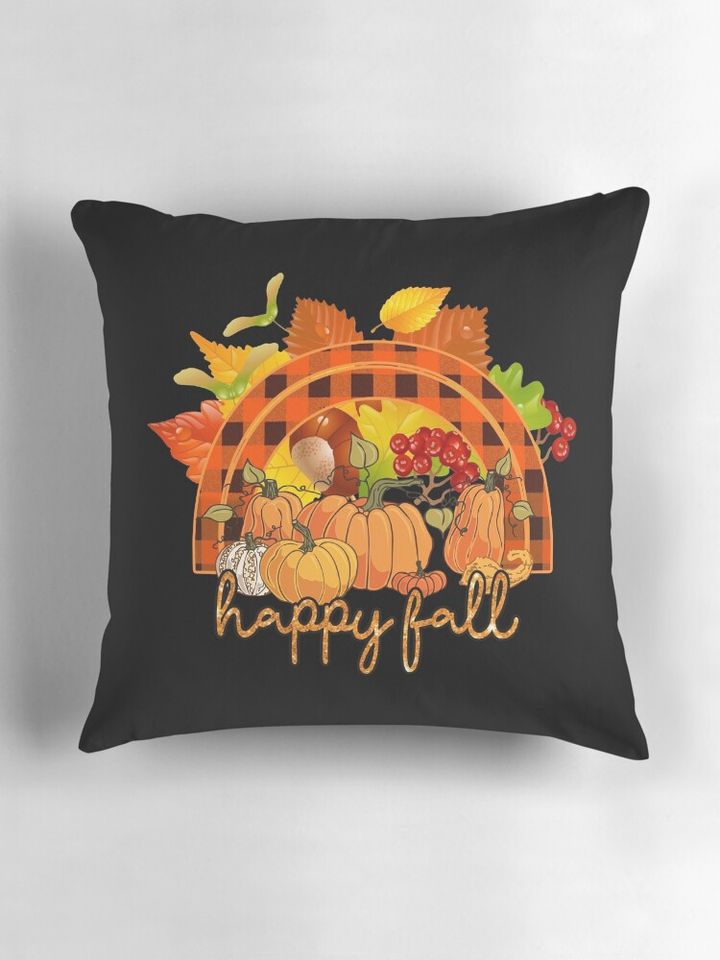 Happy Fall Funny Autumn Halloween  Pillow