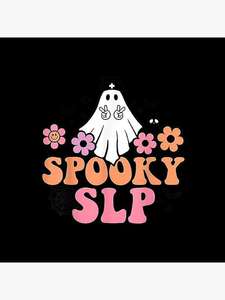 Spooky SLP Speech Language Pathologist Ghost Halloween Pillow