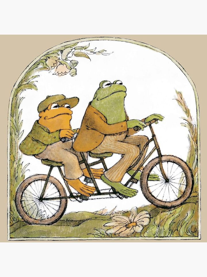 Frog and Toad On A Bicycle Premium Matte Vertical Poster