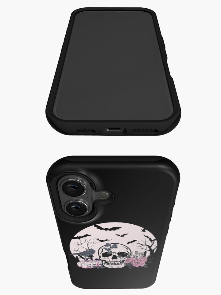 Skull Roses Pumpkins Halloween iPhone Case