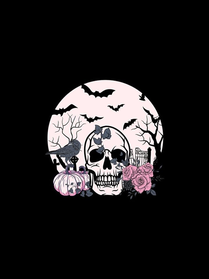 Skull Roses Pumpkins Halloween iPhone Case