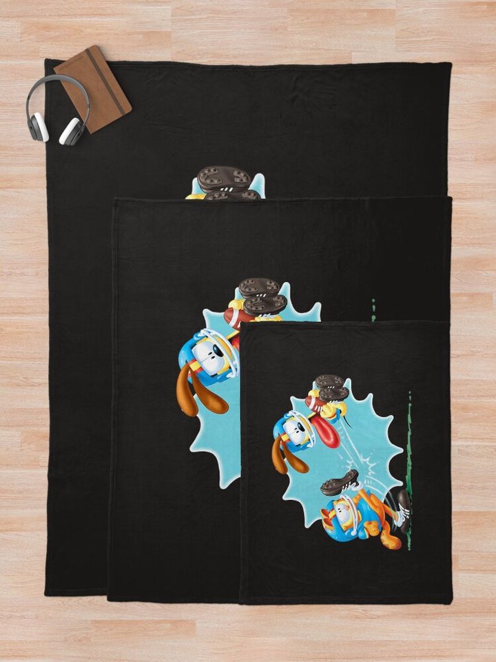 Garfield Kicking Odie Football  Throw Blanket