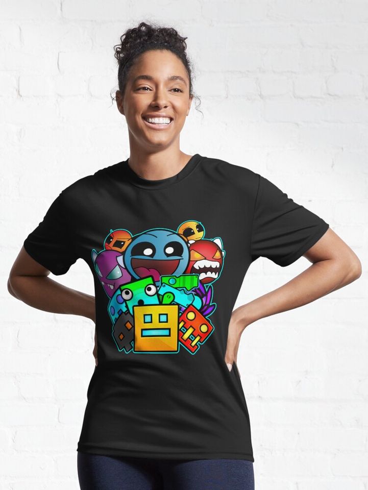 geometry dash old school gaming | Active T-Shirt